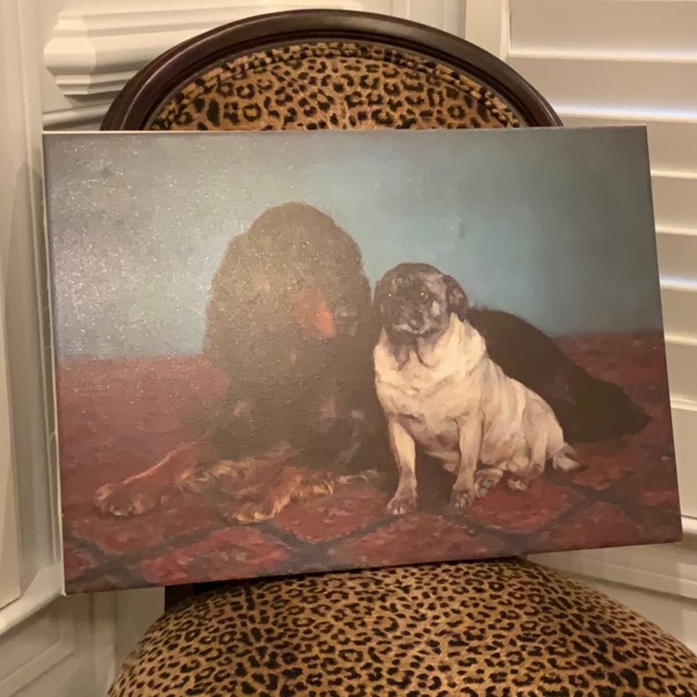 A Gordon Setter and Pug on Canvas - Picture 6 of 16